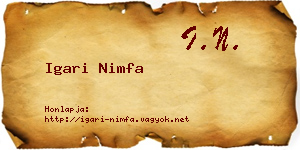 Igari Nimfa névjegykártya